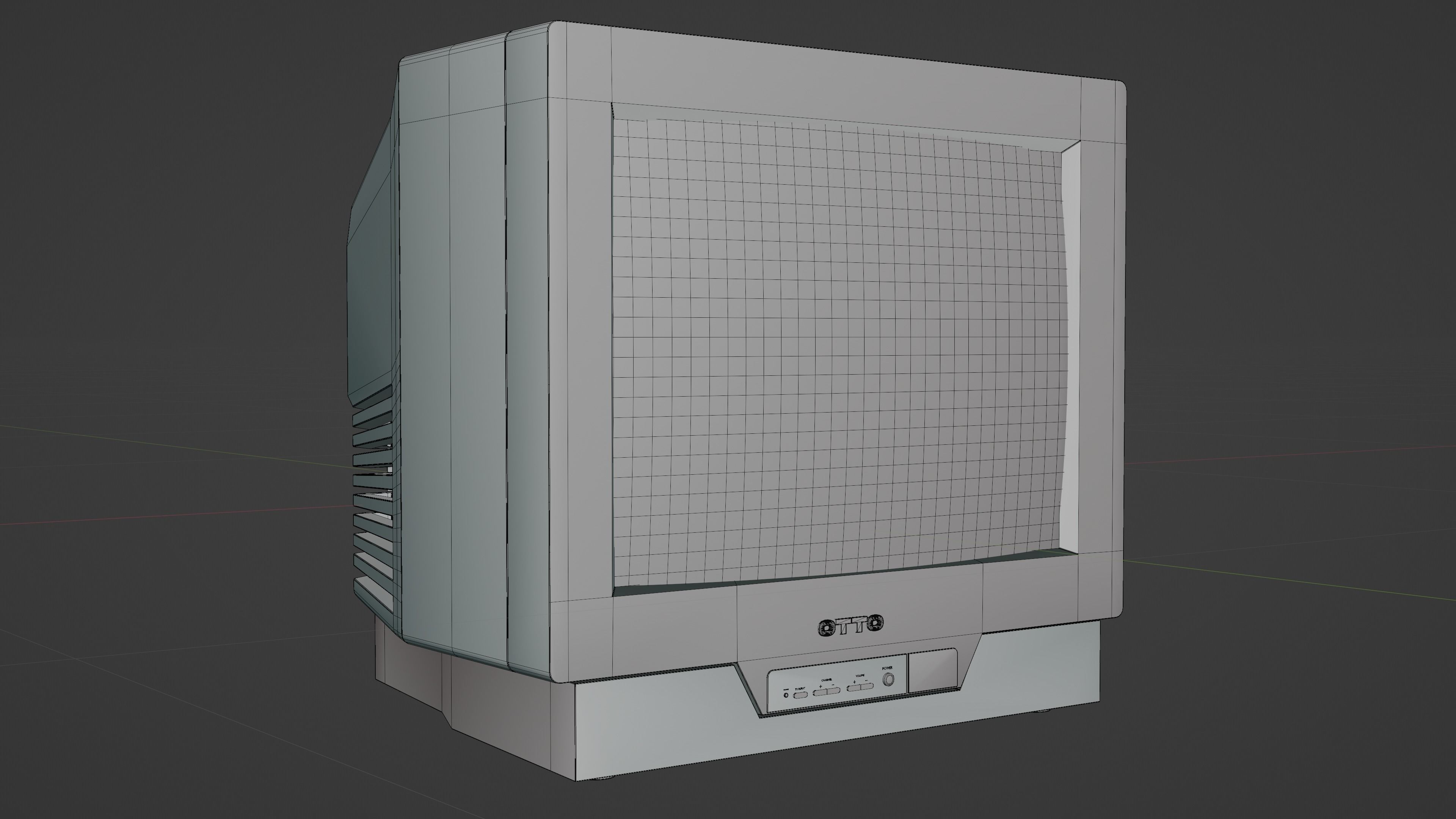 90s TV Animated Screen Low-poly 3D model_5