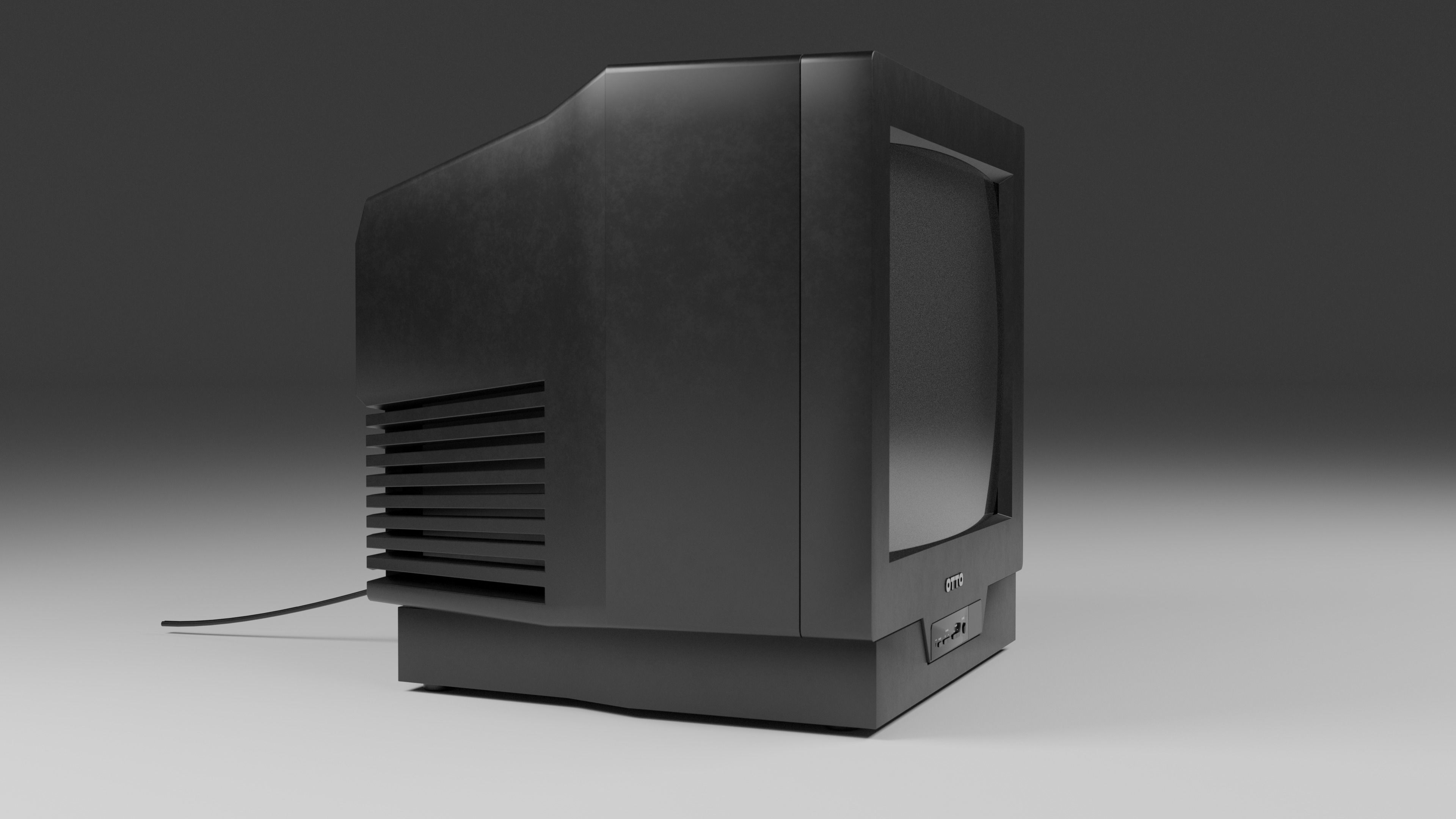 90s TV Animated Screen Low-poly 3D model_2