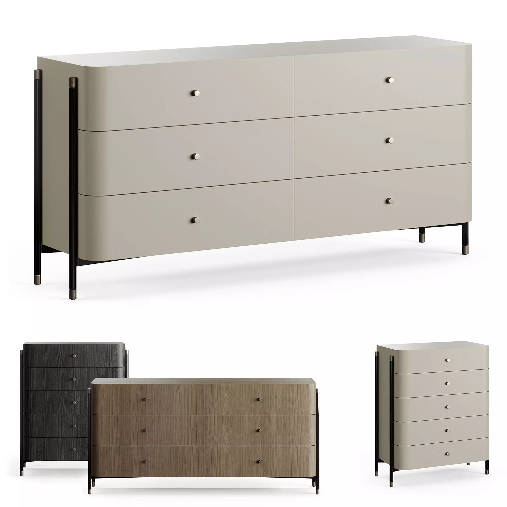 Laskasas Rosie Tallboy Chest Of Drawers 3D model