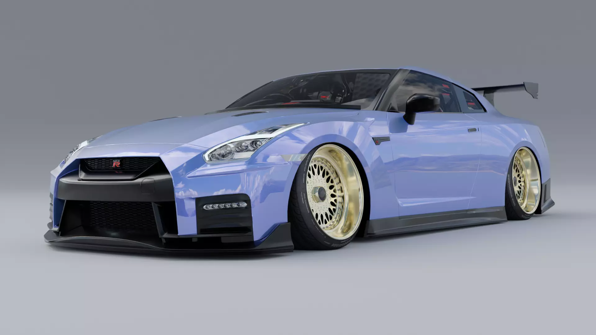 Nissan r35 Slammed JDM Style HIGHPOLY RIGGED CUSTOM DESIGN 3D model_0