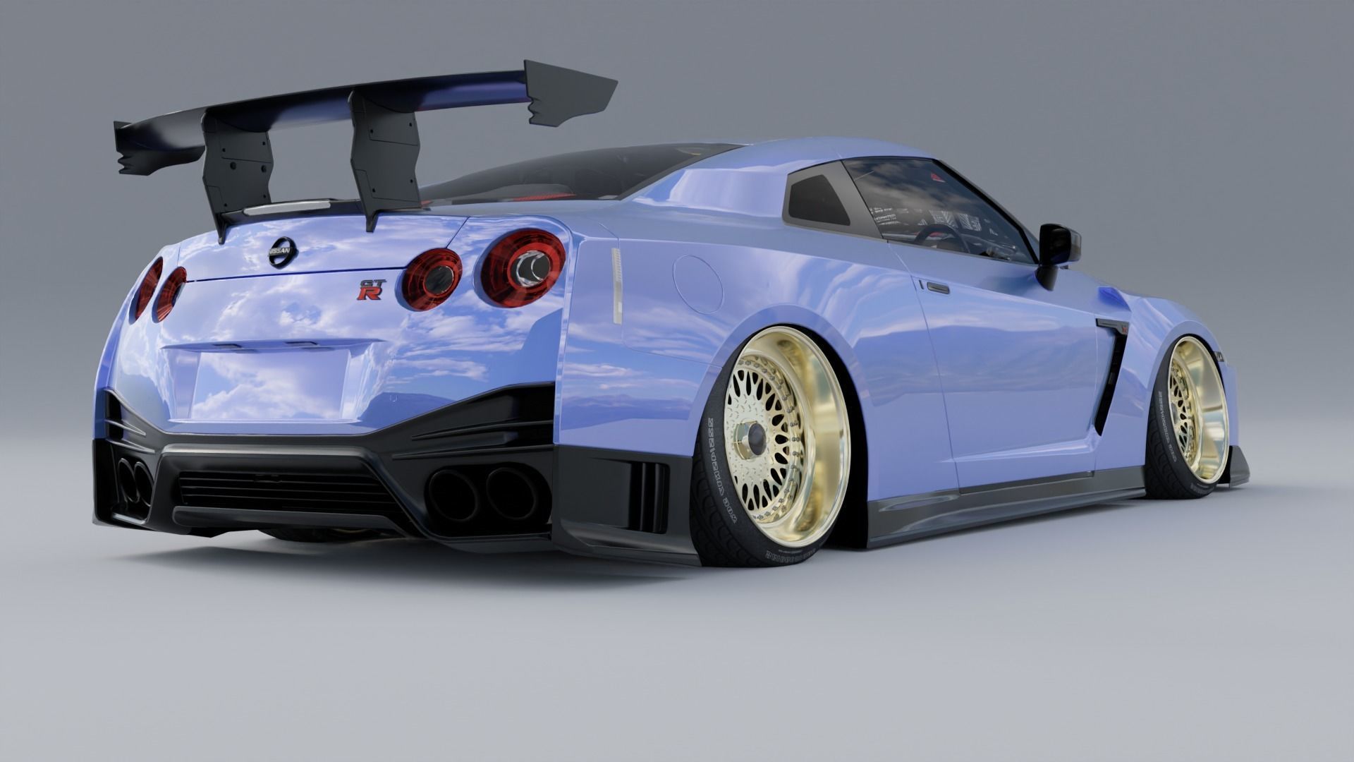 Nissan r35 Slammed JDM Style HIGHPOLY RIGGED CUSTOM DESIGN 3D model_2