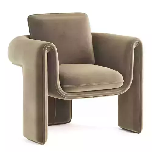 Floria Velvet Chair 3D model
