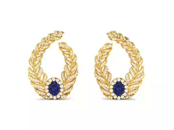 Women Earrings 3dm STL OBJ Render Details
