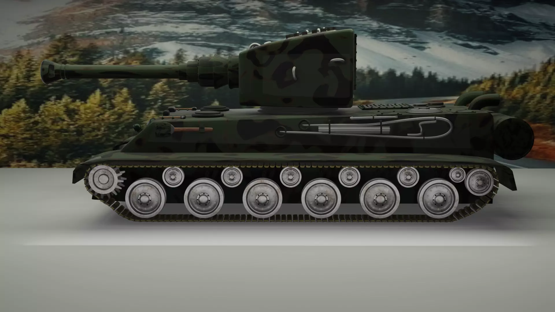 Military Tank Low-poly 3D model