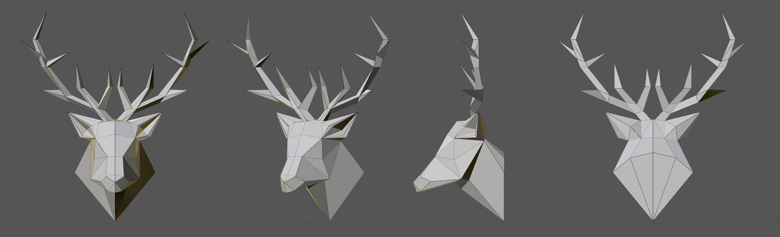 Deer head 3D print model_1