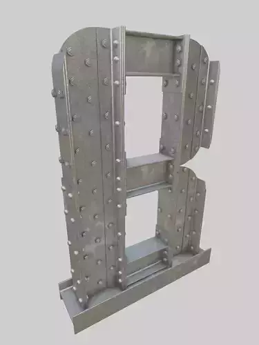Steel Construction Font - Letter B