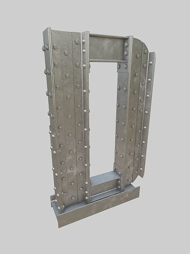 Steel Construction Font - Letter D 3D model