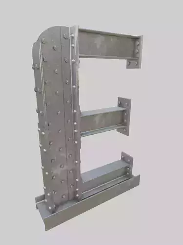 Steel Construction Font - Letter E 3D model