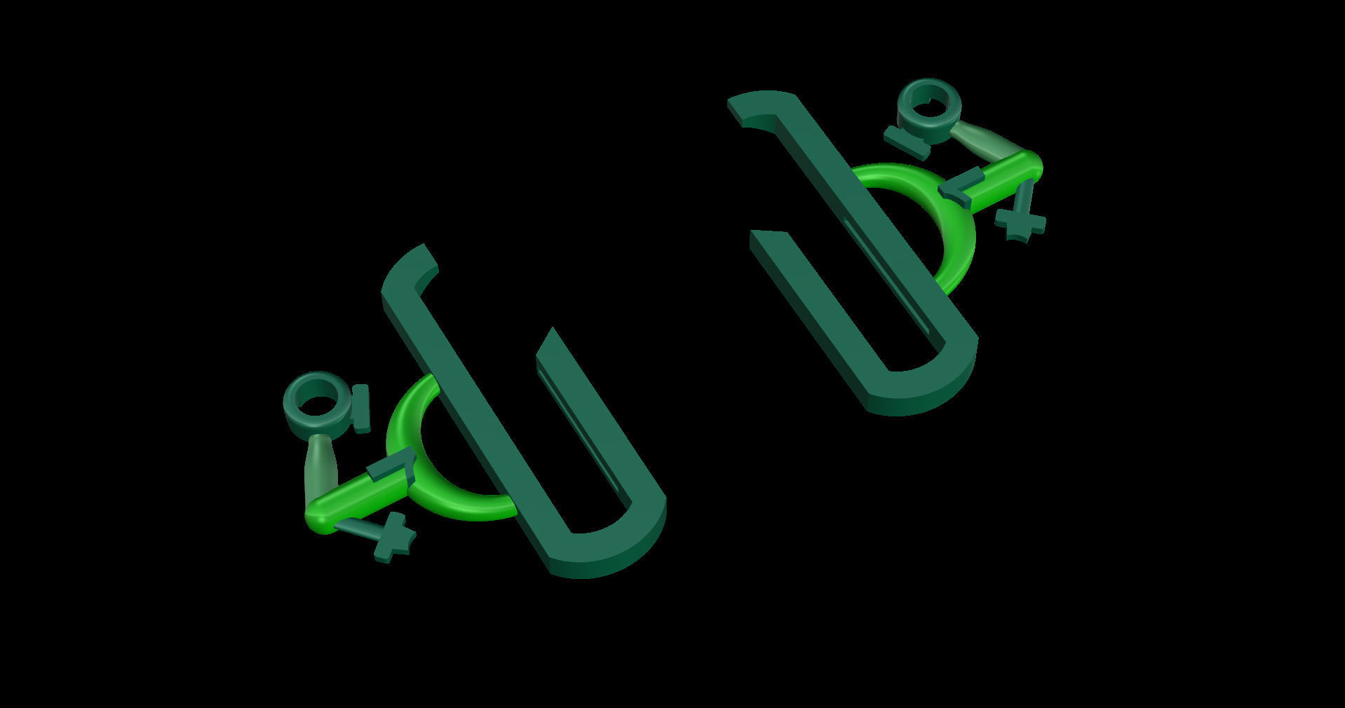 Plain Moving Diamonds Earring  3D print model_11