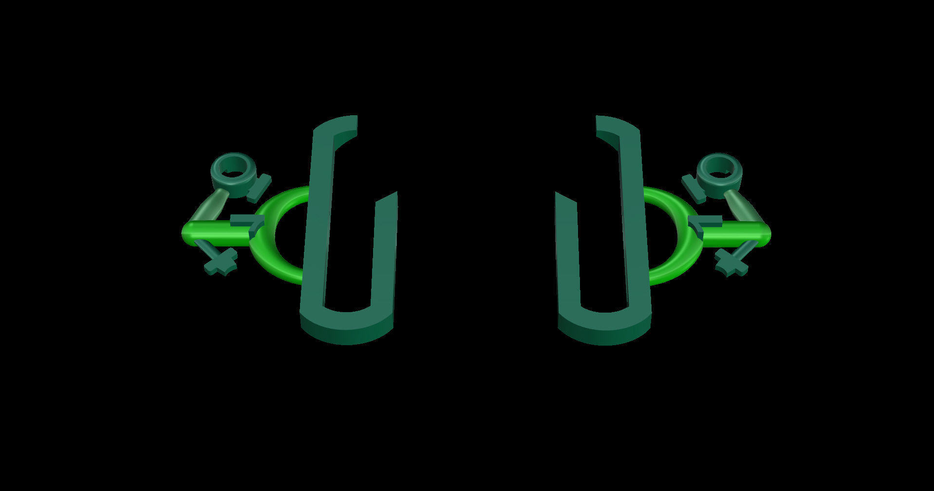 Plain Moving Diamonds Earring  3D print model_12