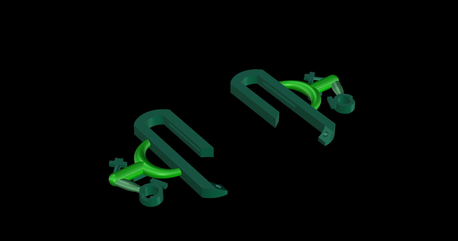 Plain Moving Diamonds Earring  3D print model_8