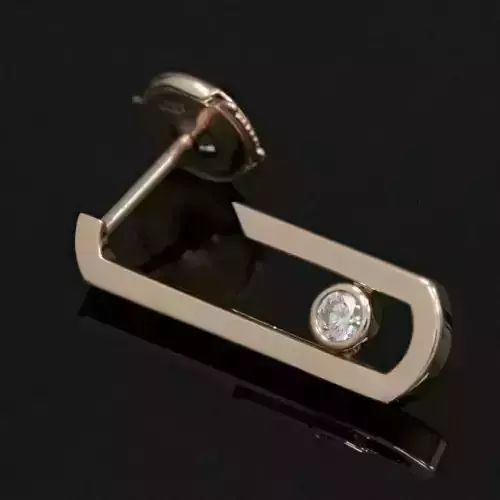 Plain Moving Diamonds Earring  3D print model