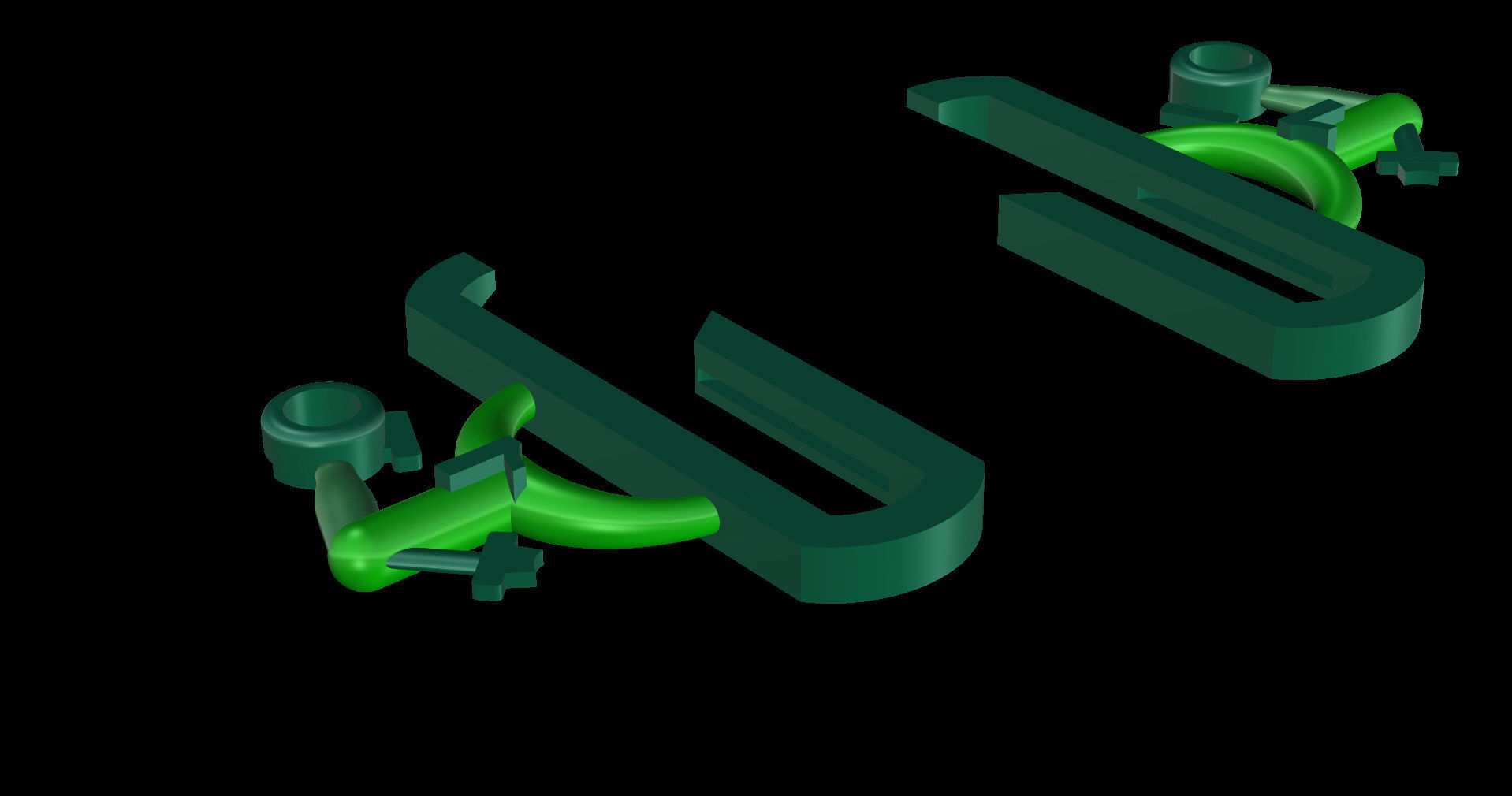 Plain Moving Diamonds Earring  3D print model_9