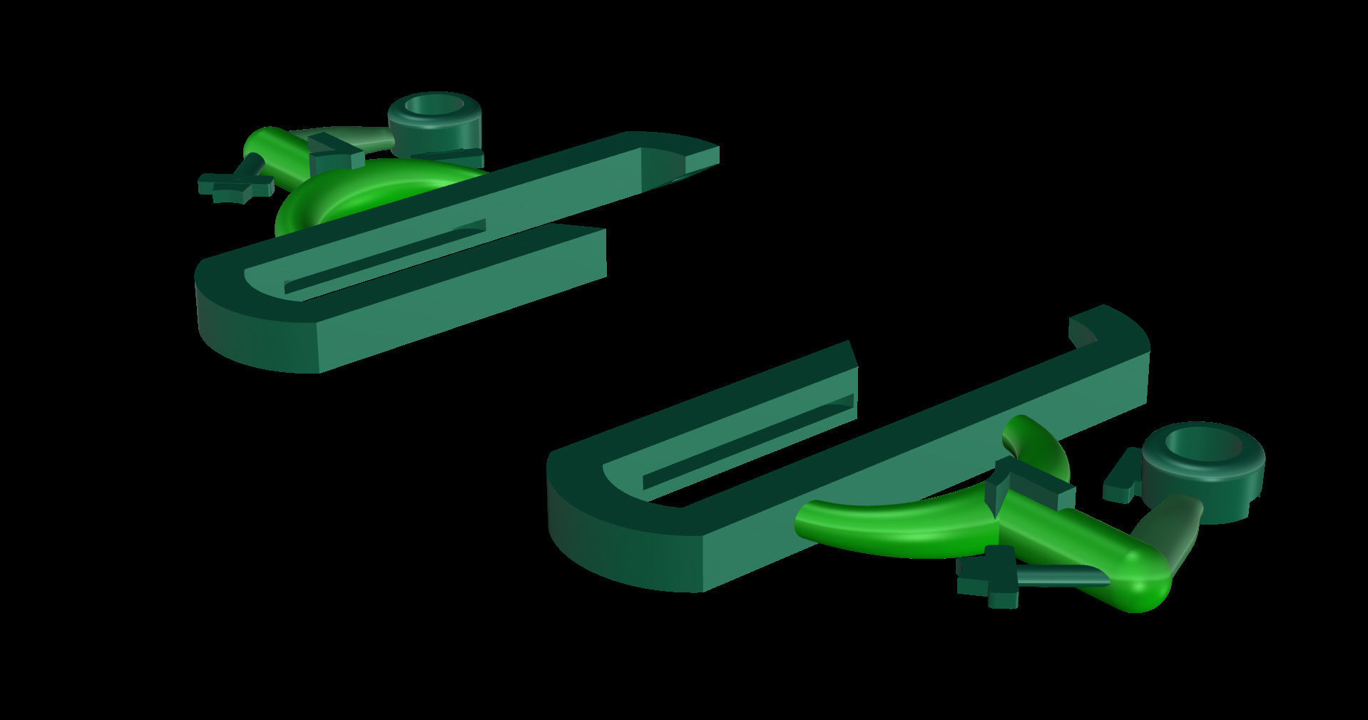 Plain Moving Diamonds Earring  3D print model_10