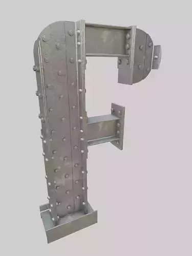 Steel Construction Font - Letter F 3D model