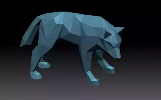 Low poly Wolf polygonal animal
