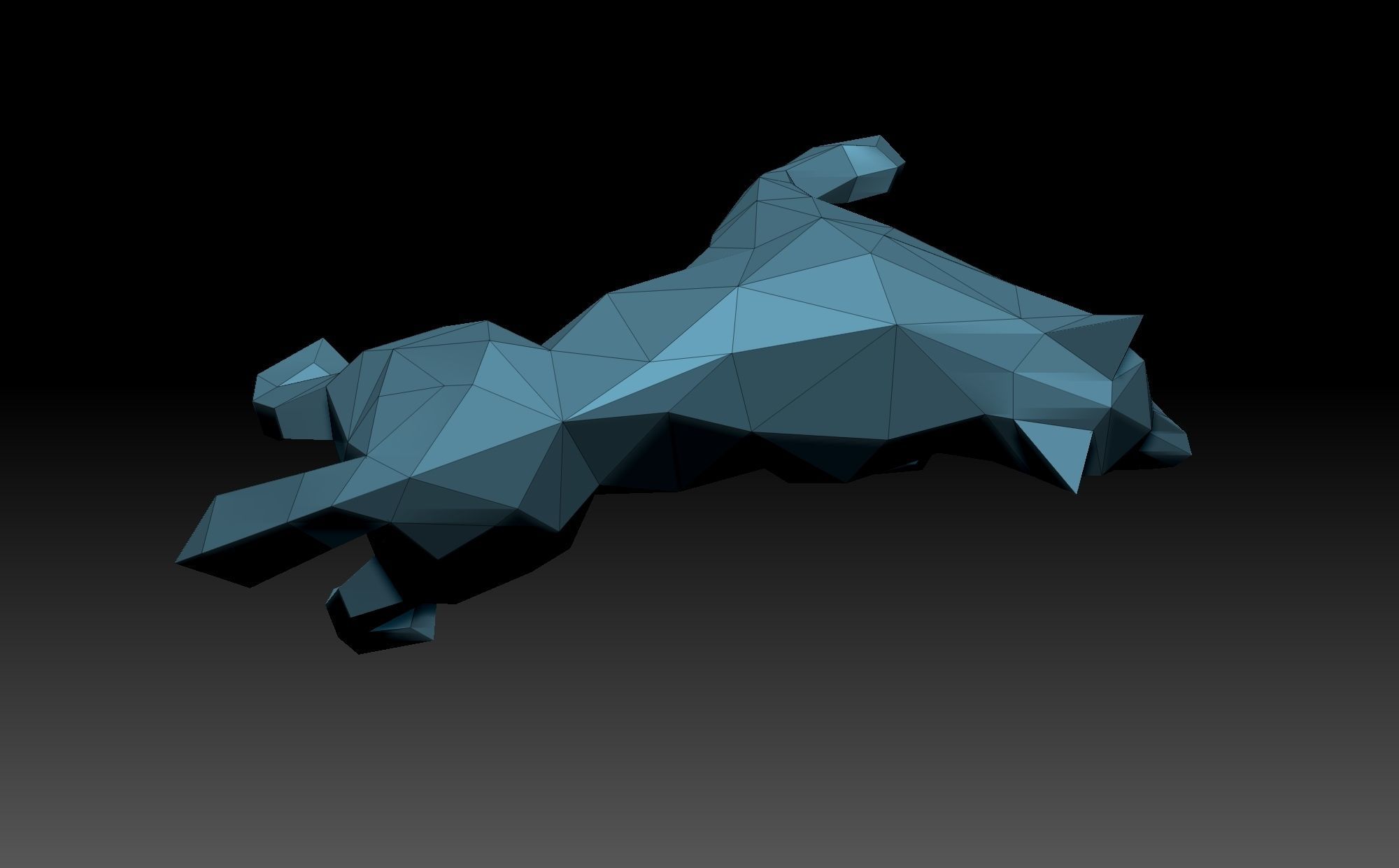 Low poly Wolf polygonal animal 3D print model_7