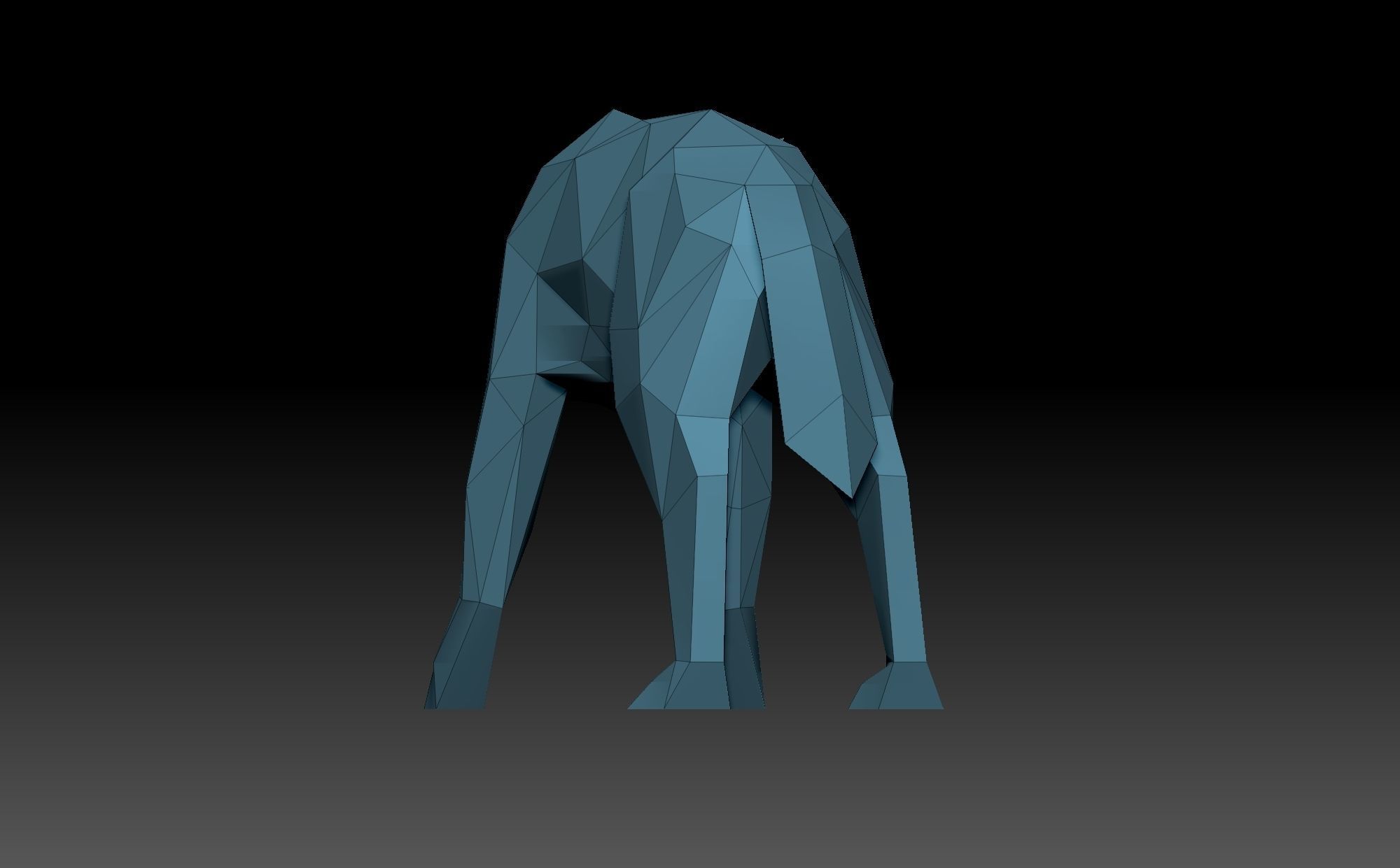 Low poly Wolf polygonal animal 3D print model_5