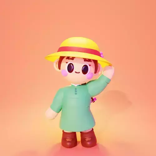 Cartoon Sophie Hatter in Howls Moving Castle anime Ghibli Rigged