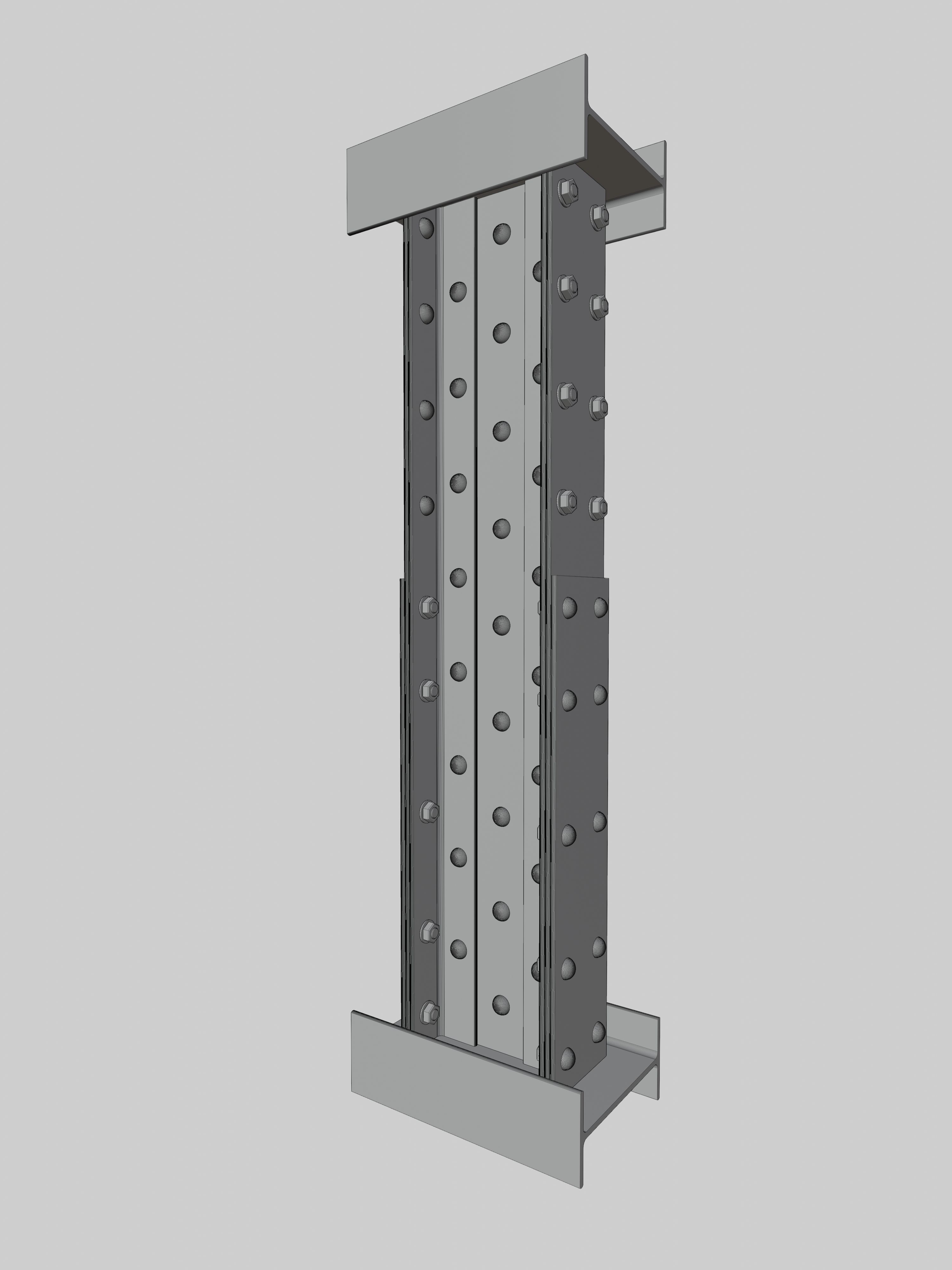 Steel Construction Font - Letter I 3D model_4