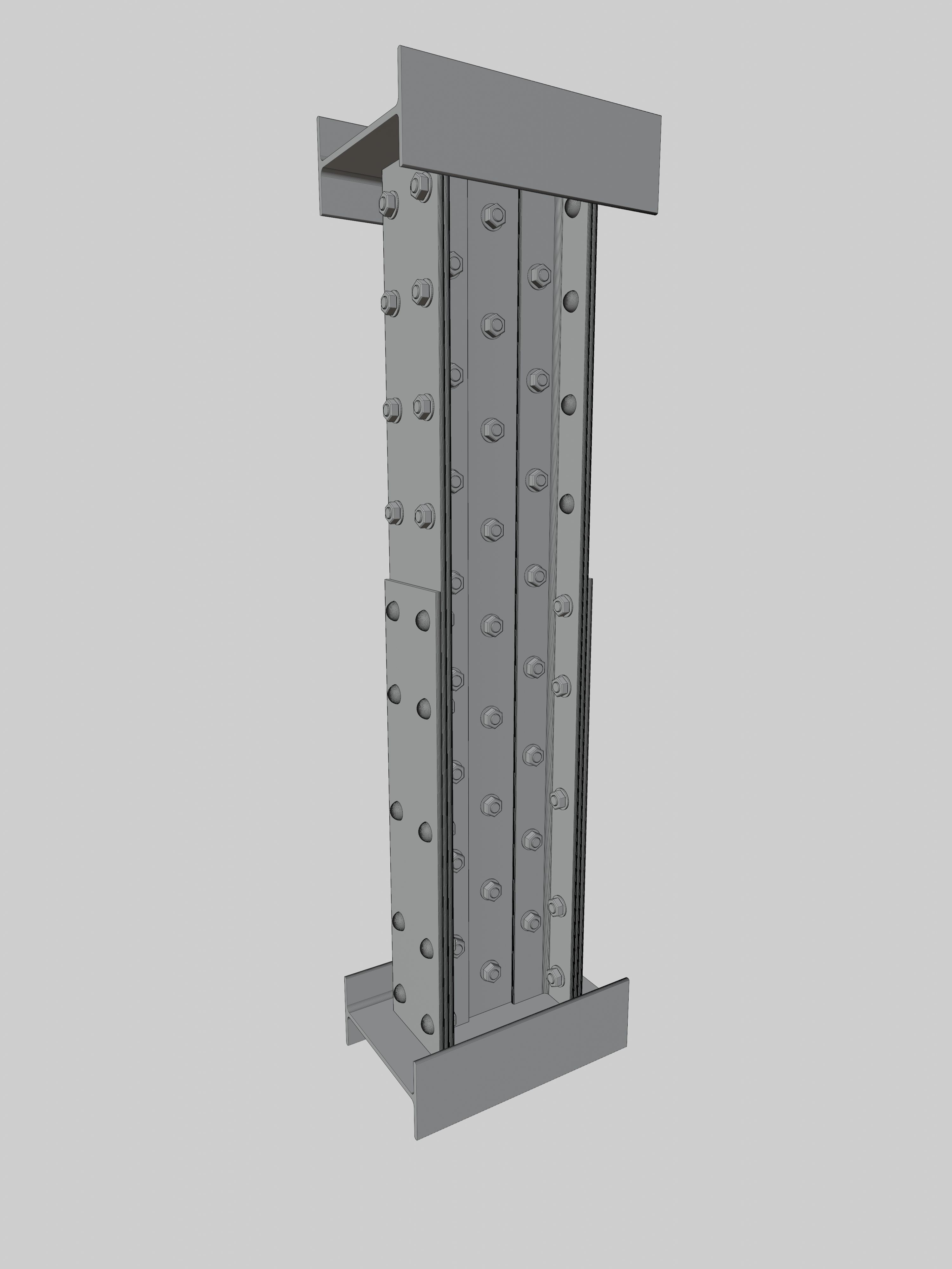 Steel Construction Font - Letter I 3D model_5