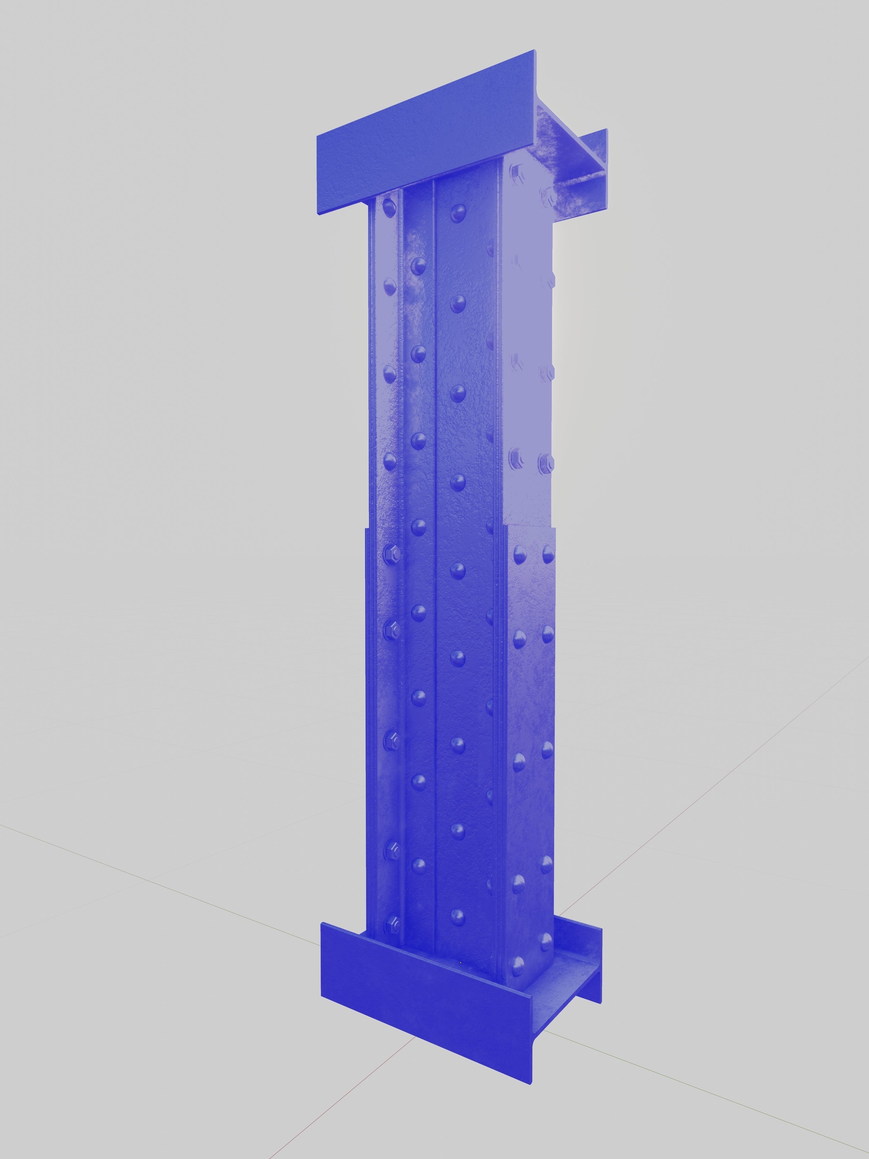 Steel Construction Font - Letter I 3D model_3