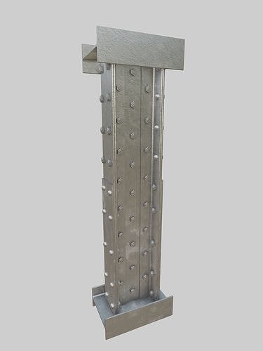 Steel Construction Font - Letter I 3D model