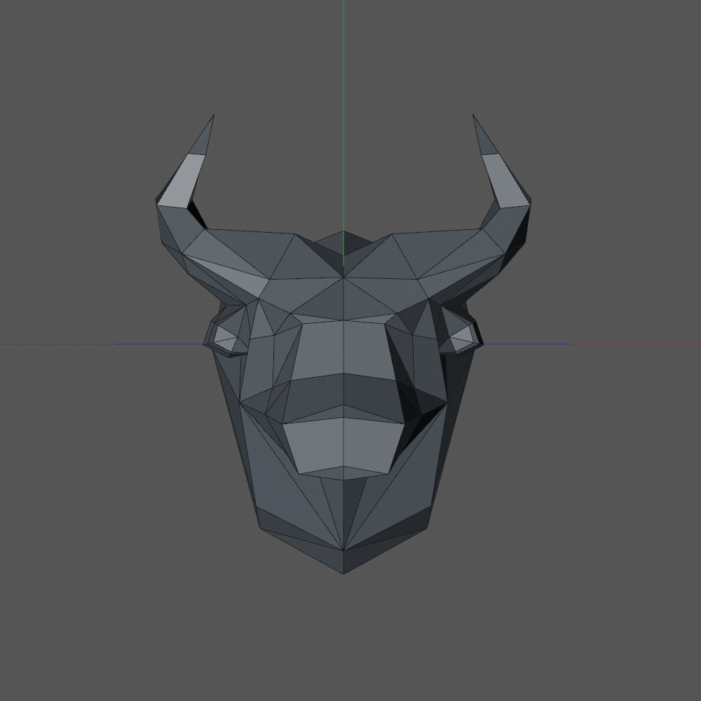 Bull head 3D print model_3