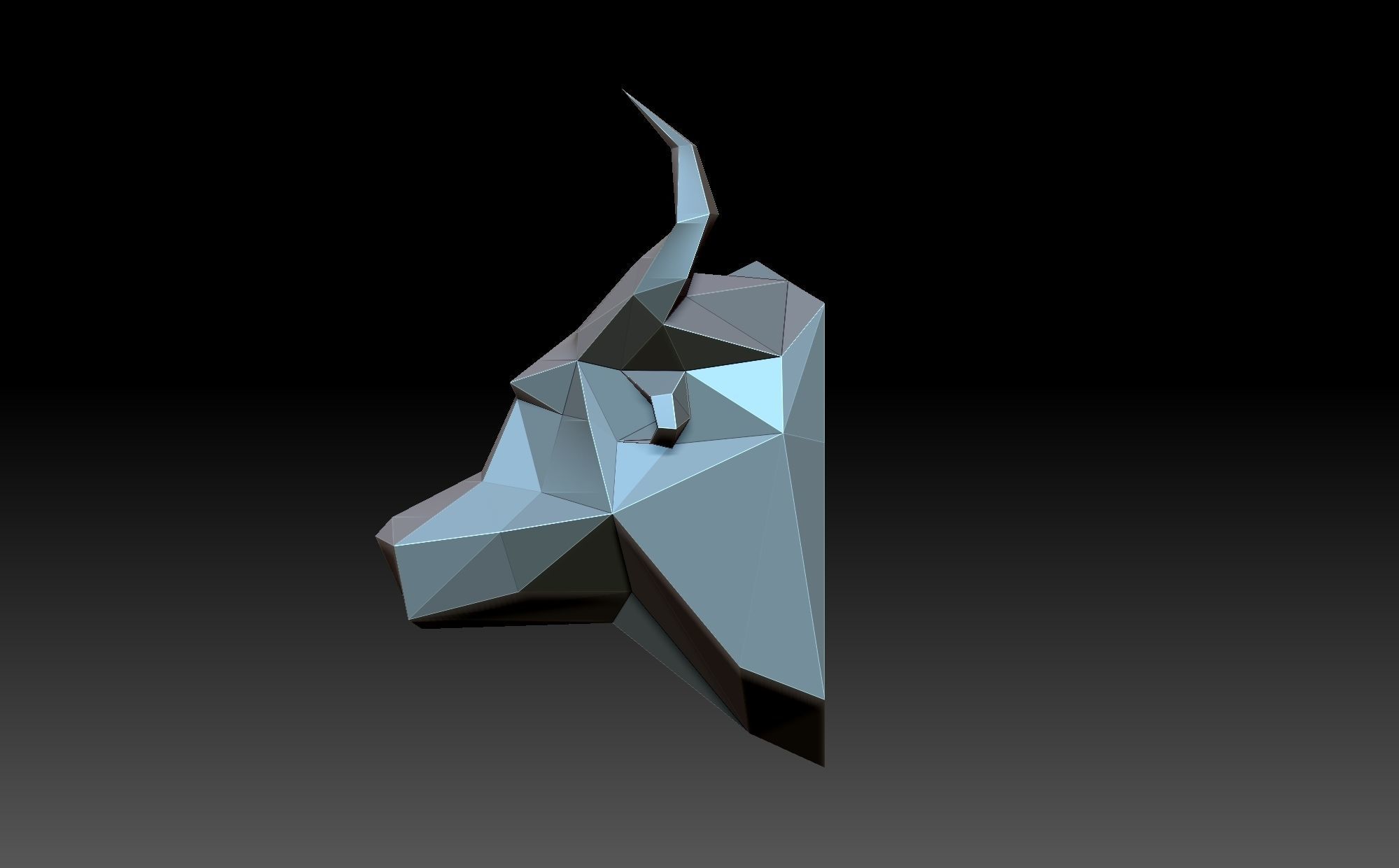 Bull head 3D print model_1