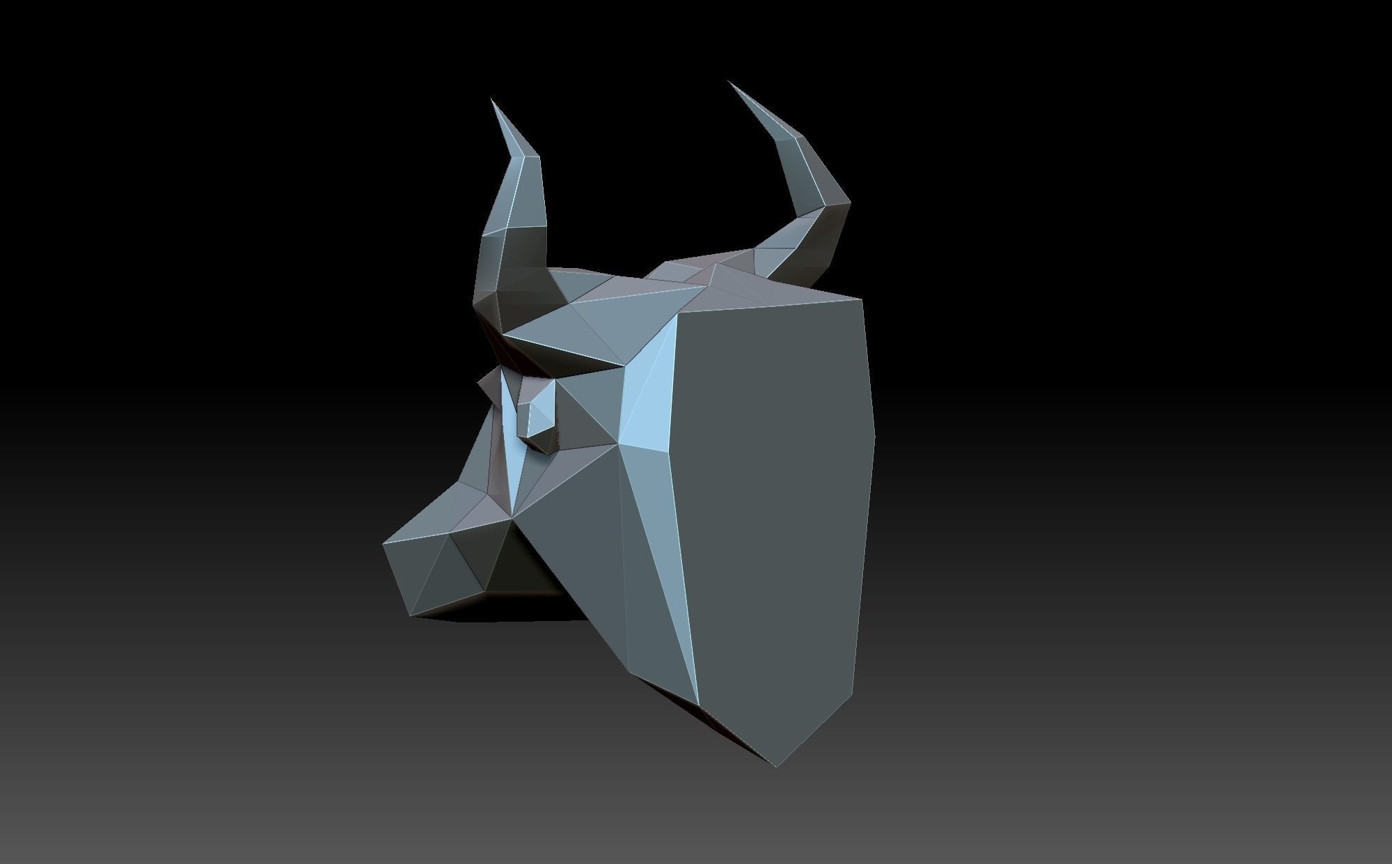 Bull head 3D print model_2