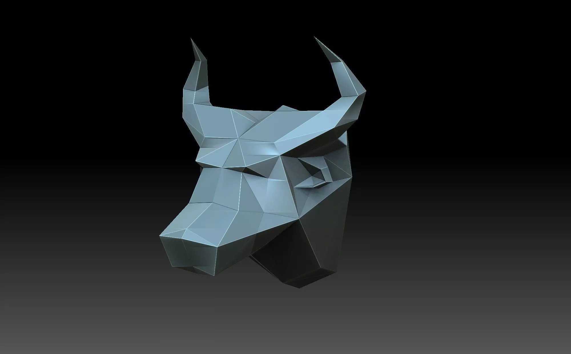 Bull head 3D print model_0