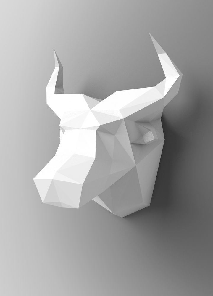 Bull head 3D print model_5