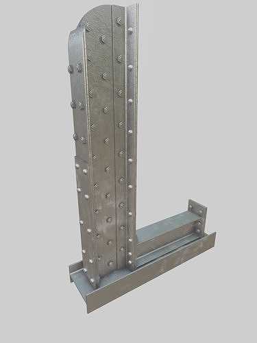 Steel Construction Font - Letter L 3D model
