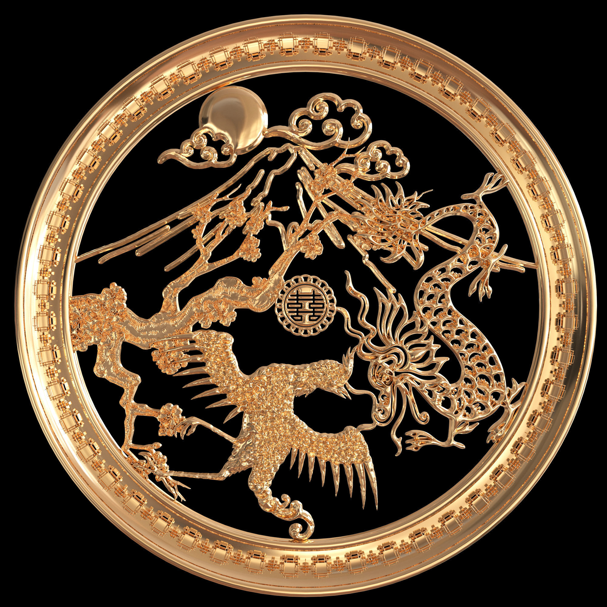 1300 asian element symbol and pattern alpha 3D model_7