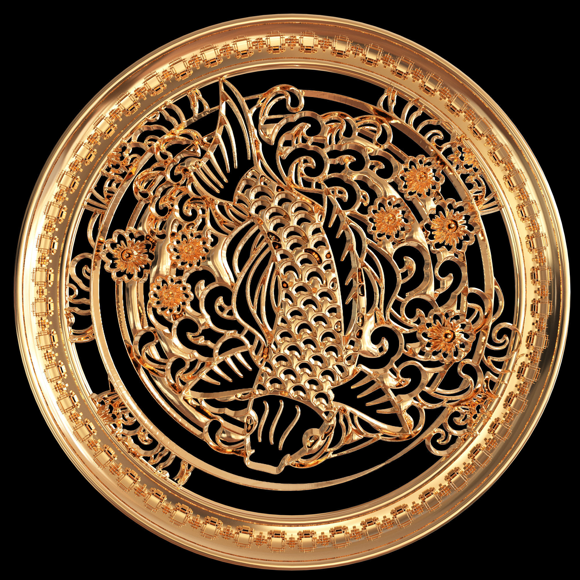 1300 asian element symbol and pattern alpha 3D model_8