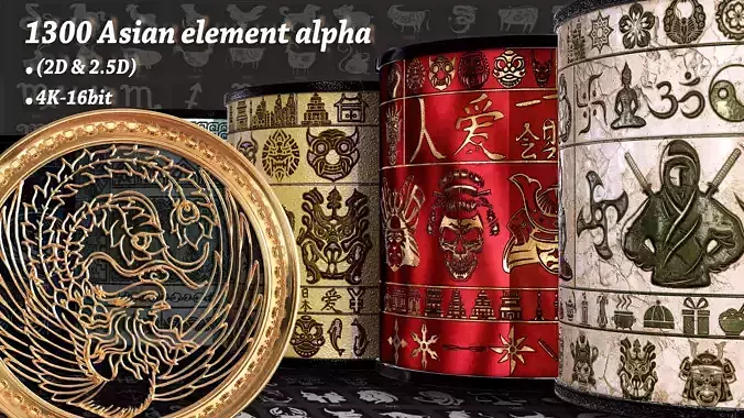1300 asian element symbol and pattern alpha 