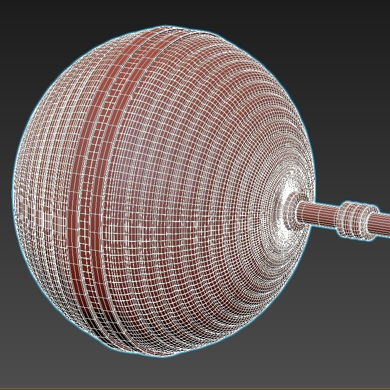 Ayler brass chandelier with two glass globes hanging from it 3D model_4