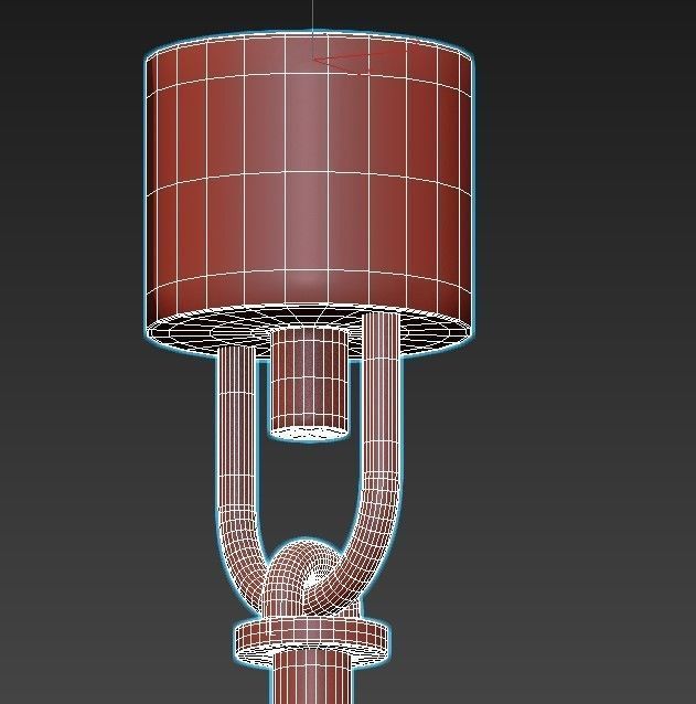 Ayler brass chandelier with two glass globes hanging from it 3D model_5