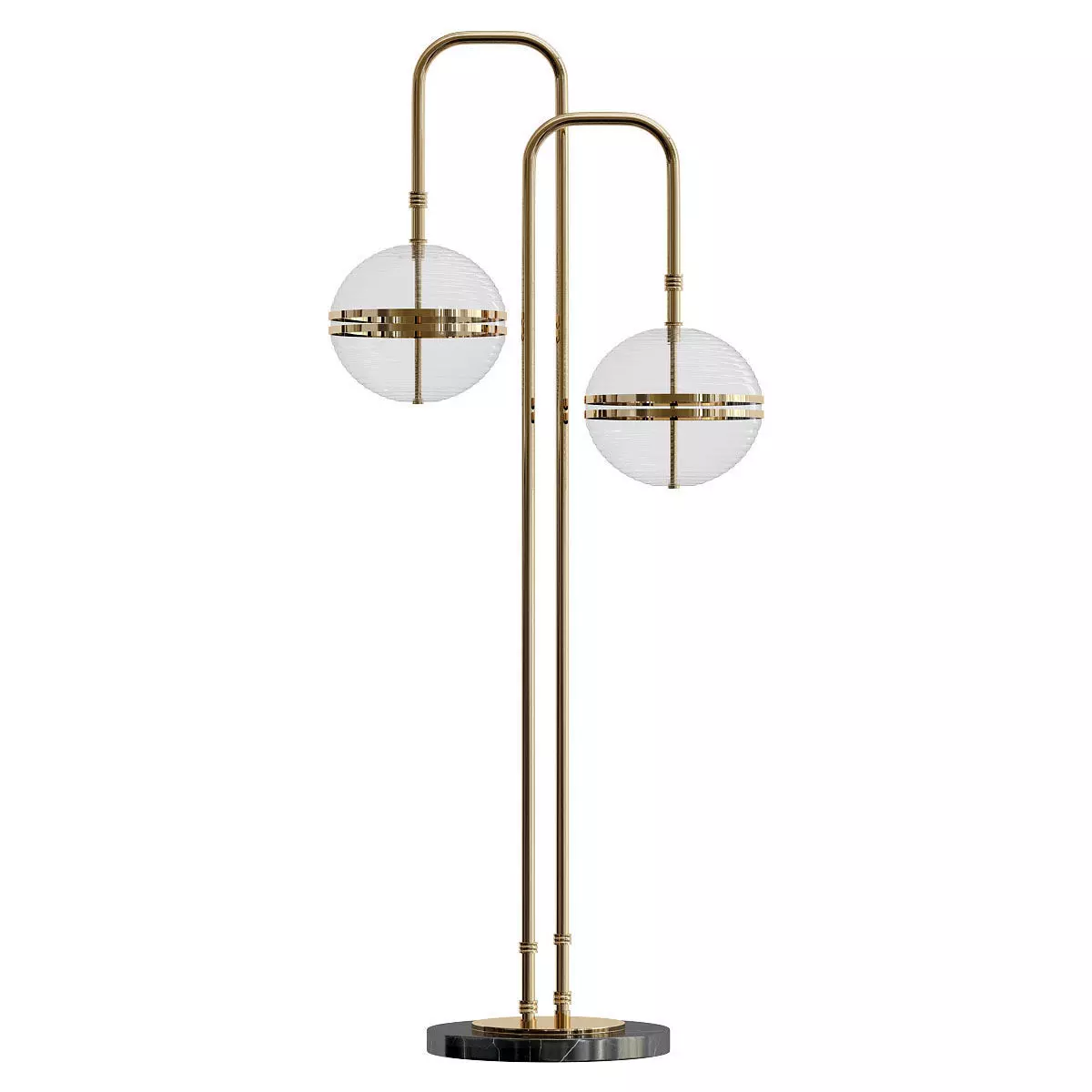 miles brass table lamp with two glass globes 3D model_0