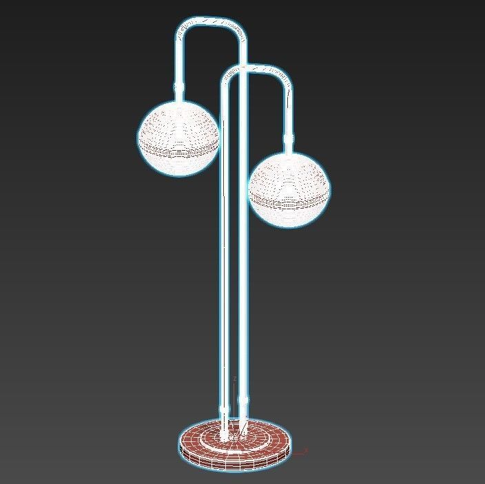 miles brass table lamp with two glass globes 3D model_2