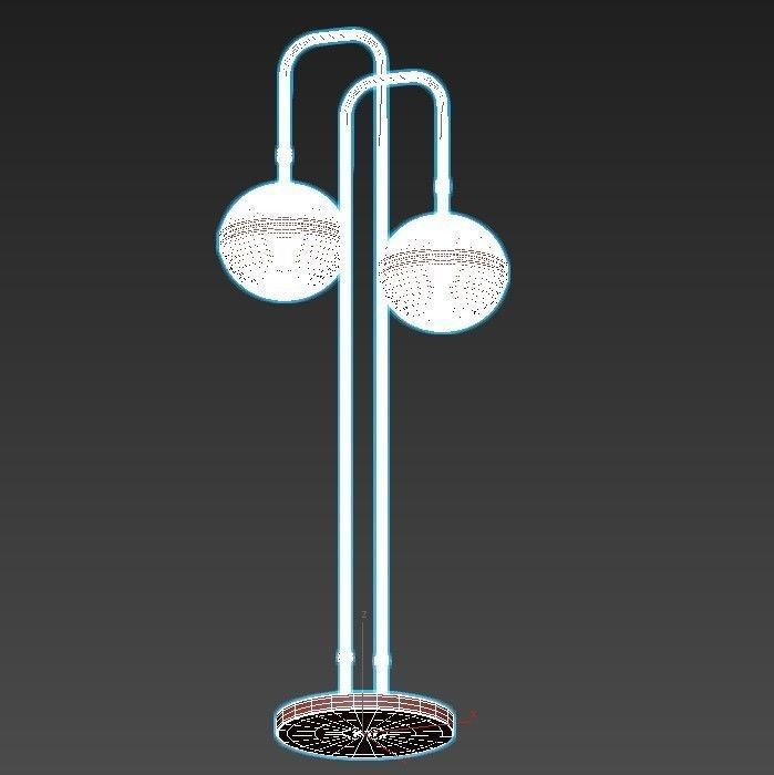 miles brass table lamp with two glass globes 3D model_3