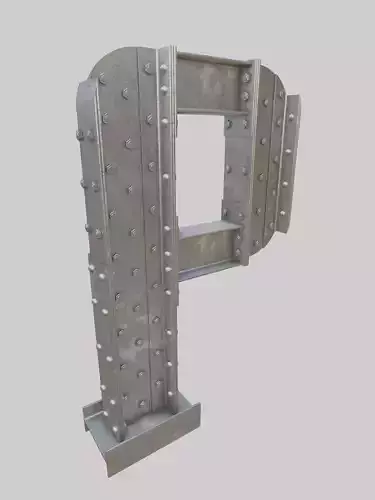 Steel Construction Font - Letter P 3D model