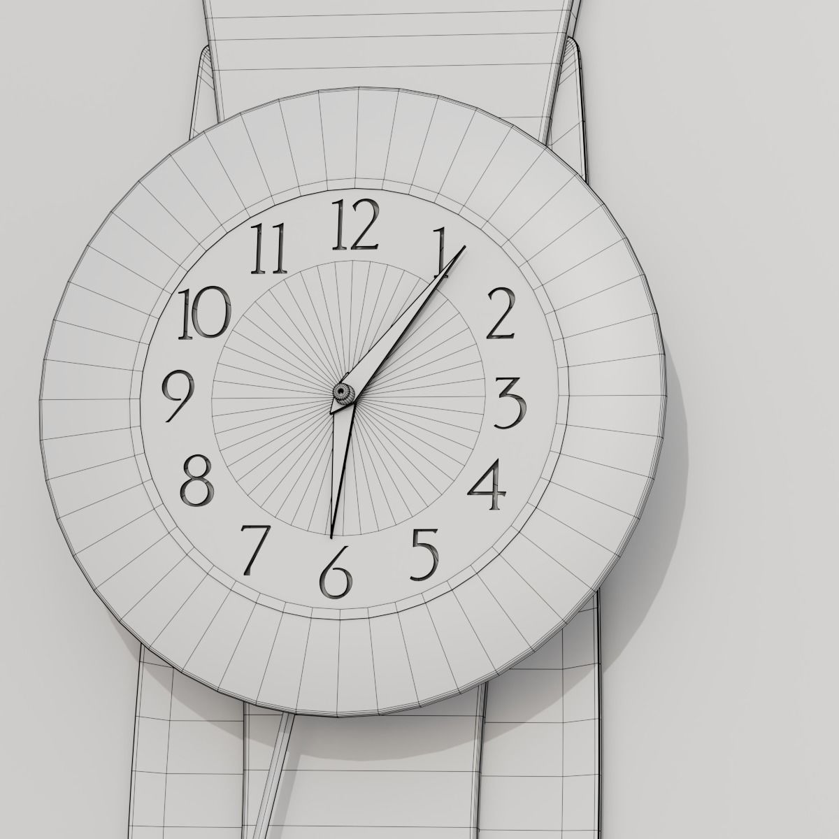 Stylized Wall Clock 3D model_12