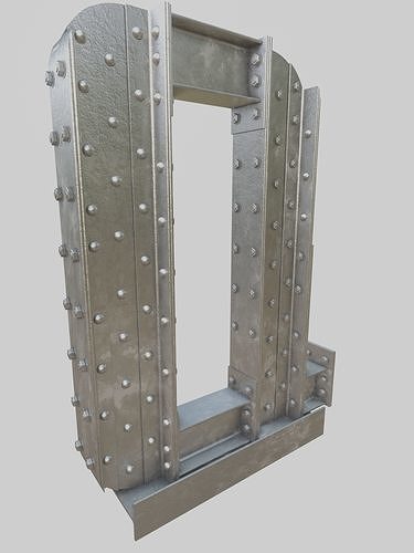 Steel Construction Font - Letter Q 3D model