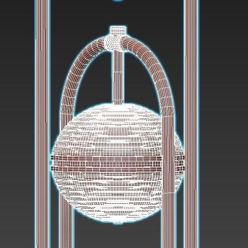 SANDERS gold floor lamp with two glass globes 3D model_4