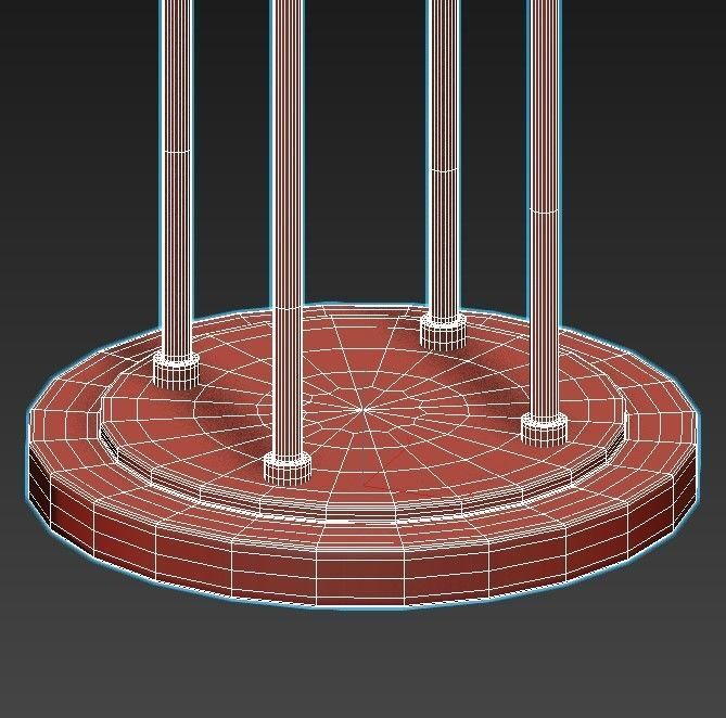 SANDERS gold floor lamp with two glass globes 3D model_5