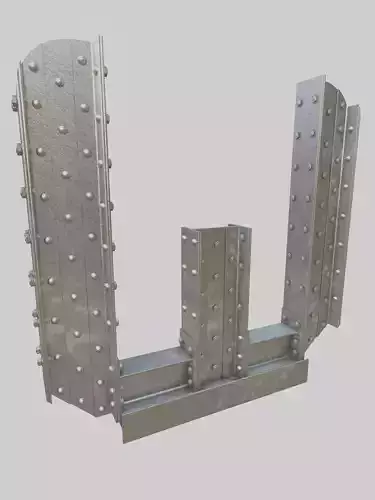 Steel Construction Font - Letter W