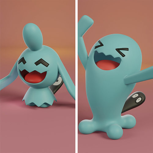 pokemon wynaut evolution pack 3D print model