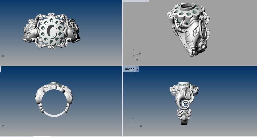 navaratna rings  3D print model_43
