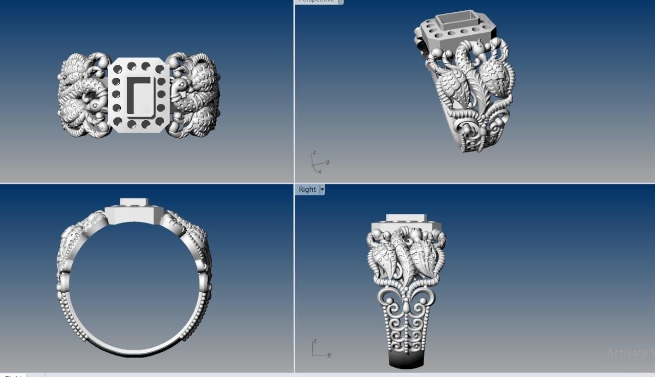 navaratna rings  3D print model_32